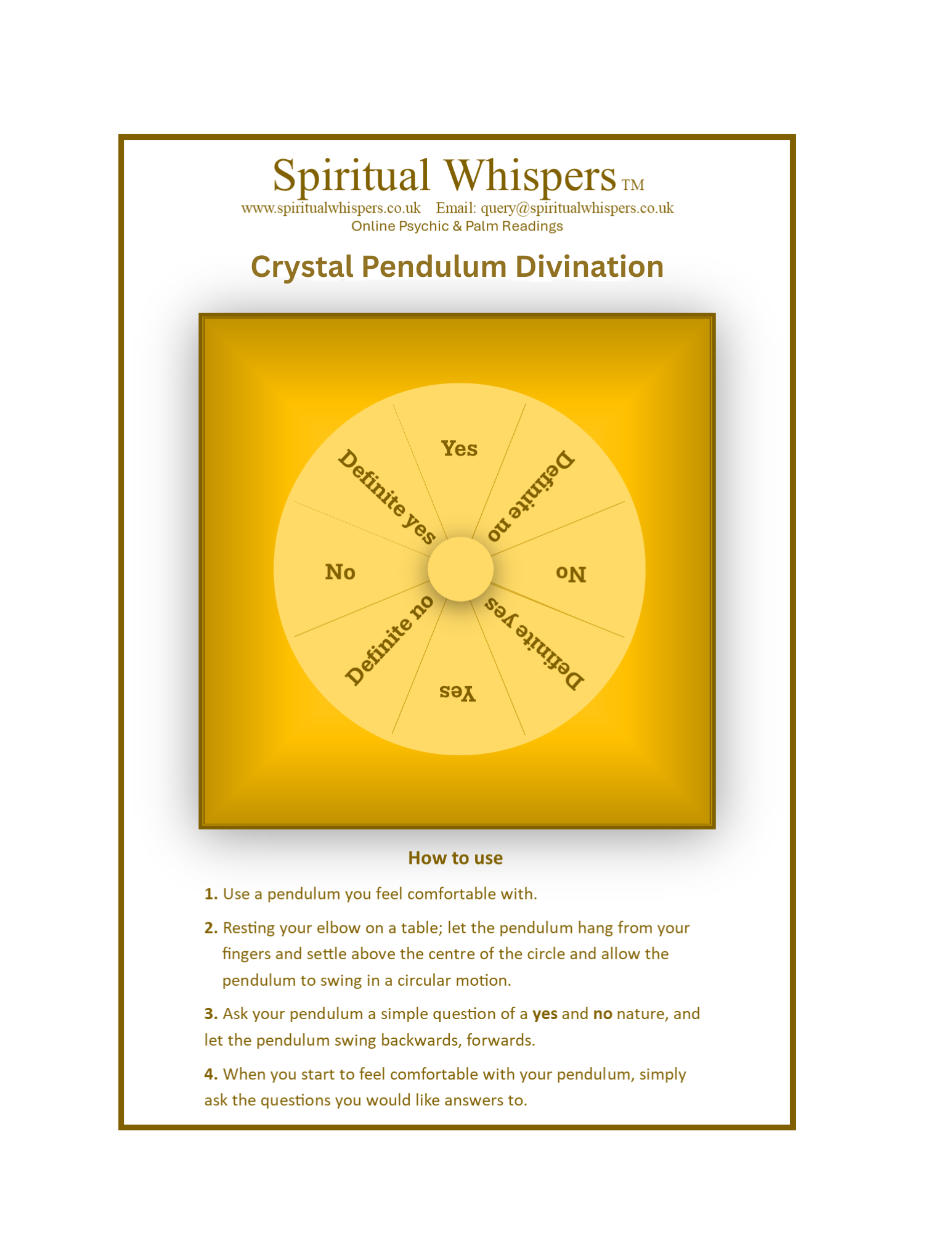  online crystal pendulum reading
