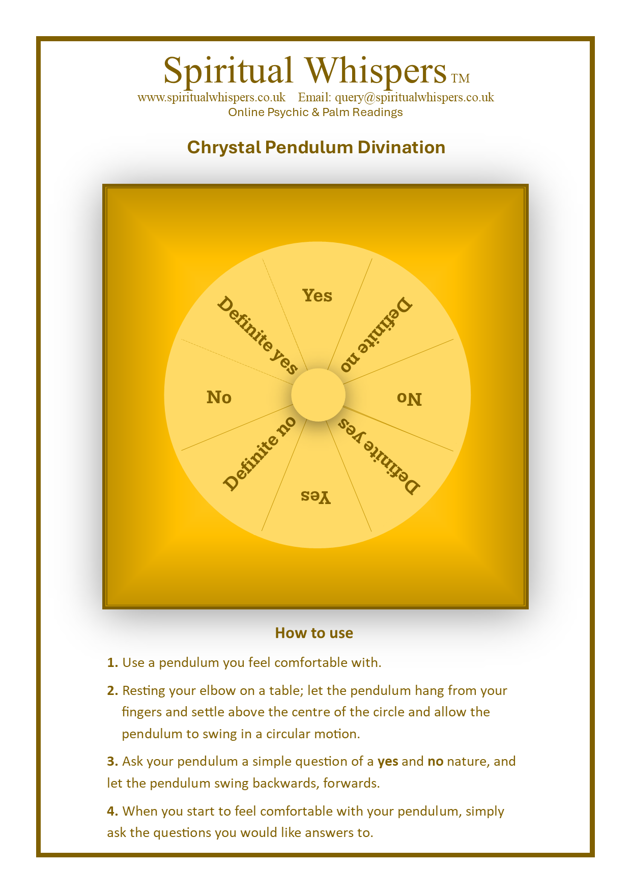 crystal pendulum divination board