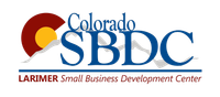 Colorado SBDC logo with a red-brown circle with a yellow circle inside and blue text 