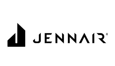 JennAir logo: Black angled J-shaped graphic next to the word "JENNAIR" in sans-serif font.