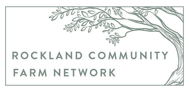 Logo of the Rockland Community Farm Network with a tree graphic, green text on white.