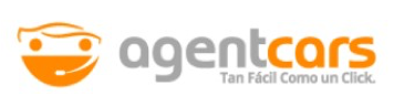 Logotipo de Agentcars con icono de coche naranja y texto gris-naranja, eslogan “Tan Fácil Como un Click”.