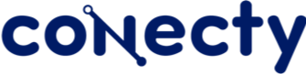 Logotipo de Connecty en azul oscuro con un icono de una “C” estilizada y texto redondeado en minúsculas.