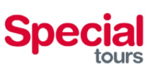 Logotipo de Special Tours en texto rojo y gris