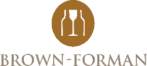 Brown-Forman logo with brown circular emblem above the company name in serif text