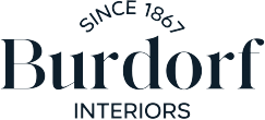 Burdorf Interiors logo with “Since 1867” in black and white