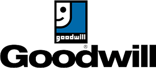 Goodwill logo with black text and blue-and-white icon