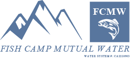 A logo for the fish camp mutual water system