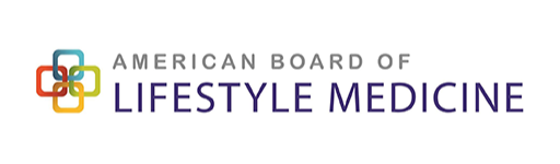 The logo for the american board of lifestyle medicine.