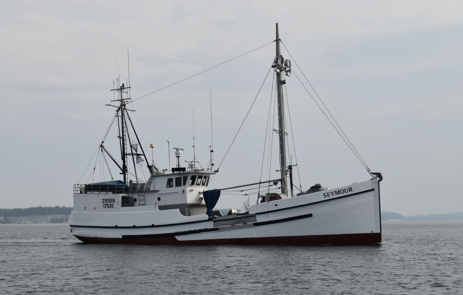 Seymour, a century old halibut fishing schooner, still out on the water.