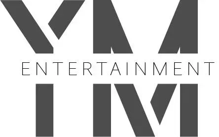 een zwart-wit logo voor VM Entertainment ivi op een witte achtergrond.