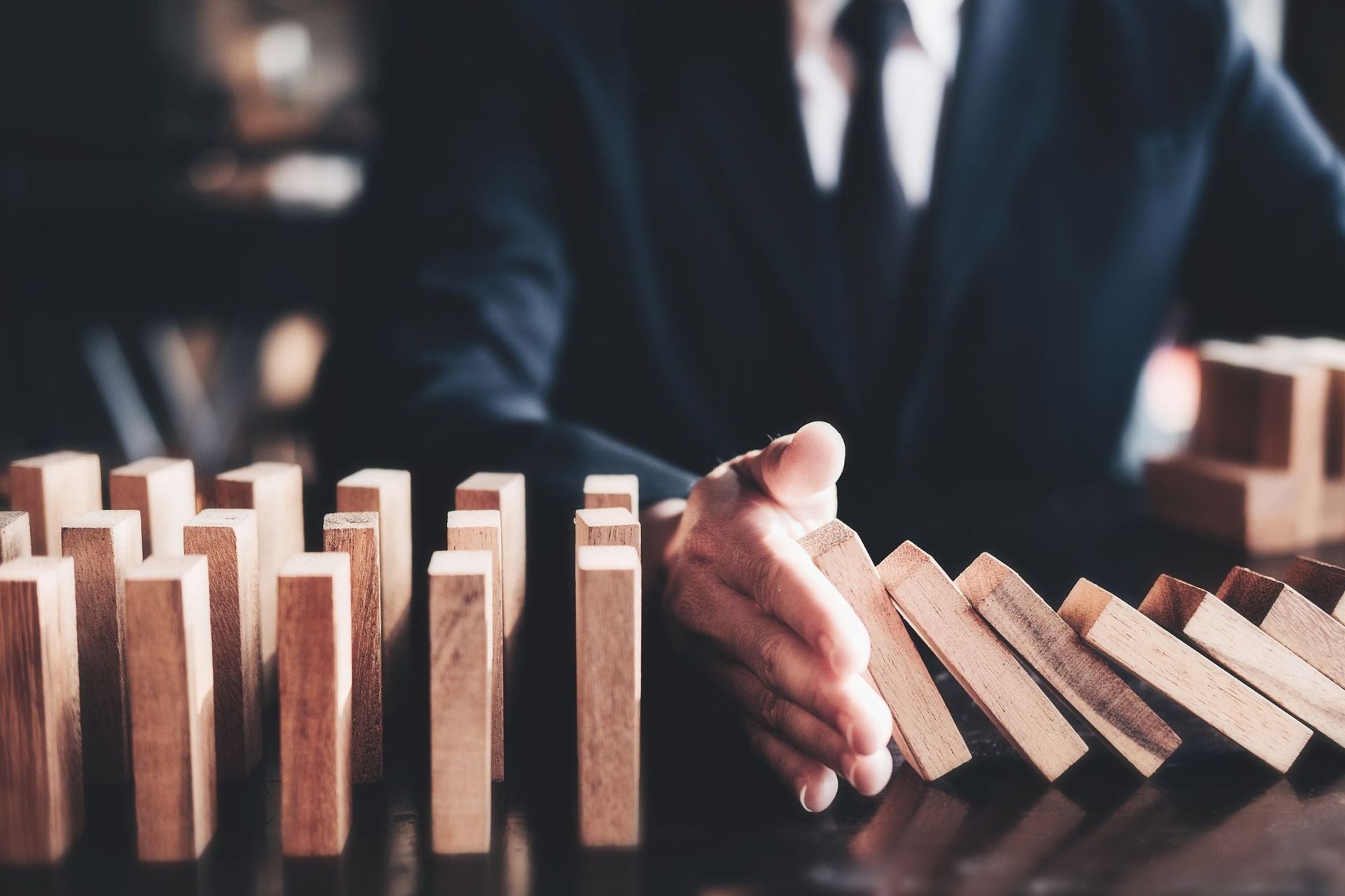 A business person protecting from liabilities