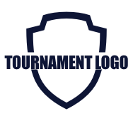 Navy shield logo with “TOURNAMENT LOGO” text on white background