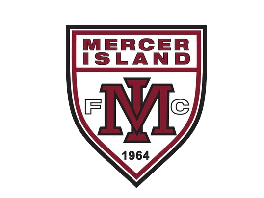 Mercer Island school crest logo with red, black, and white shield and “1964” text