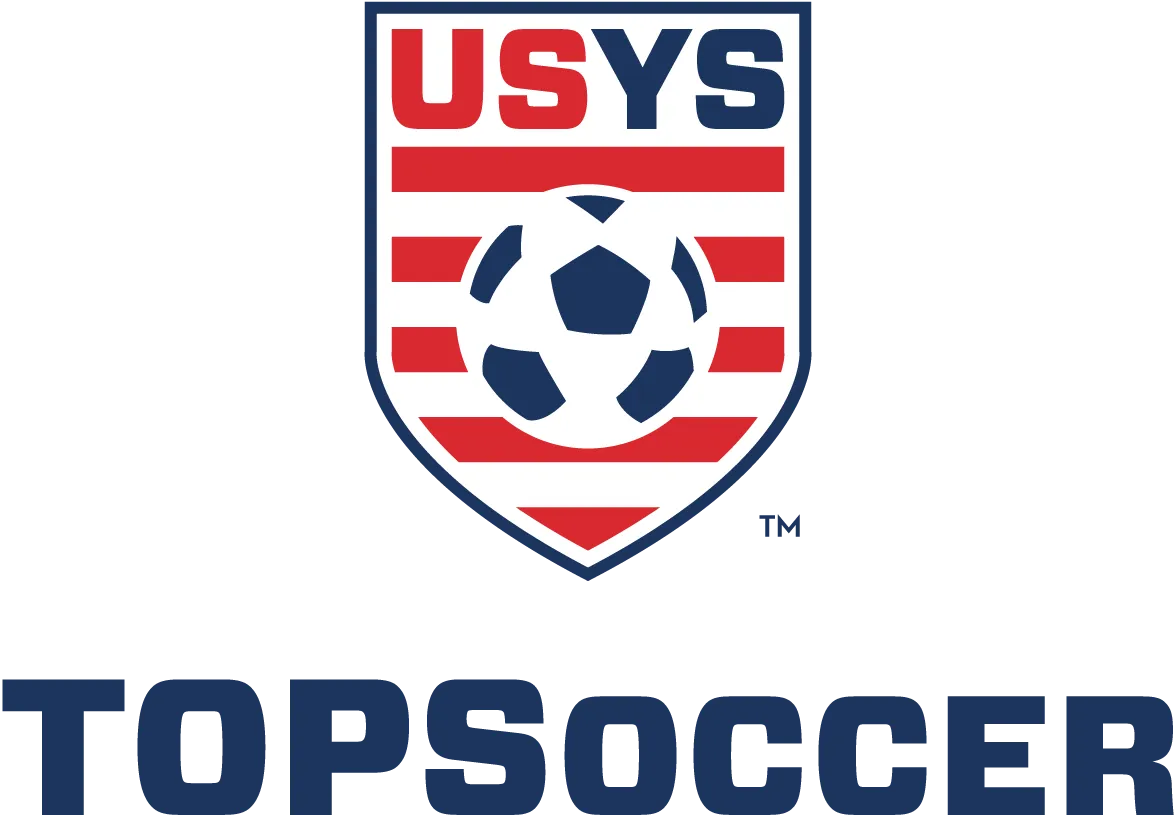 USYS Top Soccer logo with red-and-blue shield and soccer ball above the word TOPSOCCER