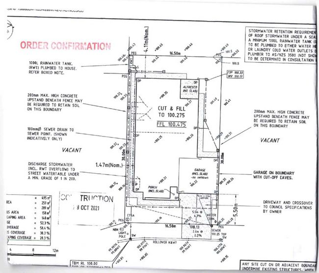 Example of site drainage