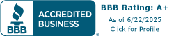 BBB Accredited Business with A+ rating, as of 6/22/2025. Click for Profile.