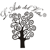Logo con albero stilizzato e testo "L'Arte del Vetro" sopra.