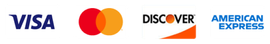 visa mastercard discover and american express logos on a white background