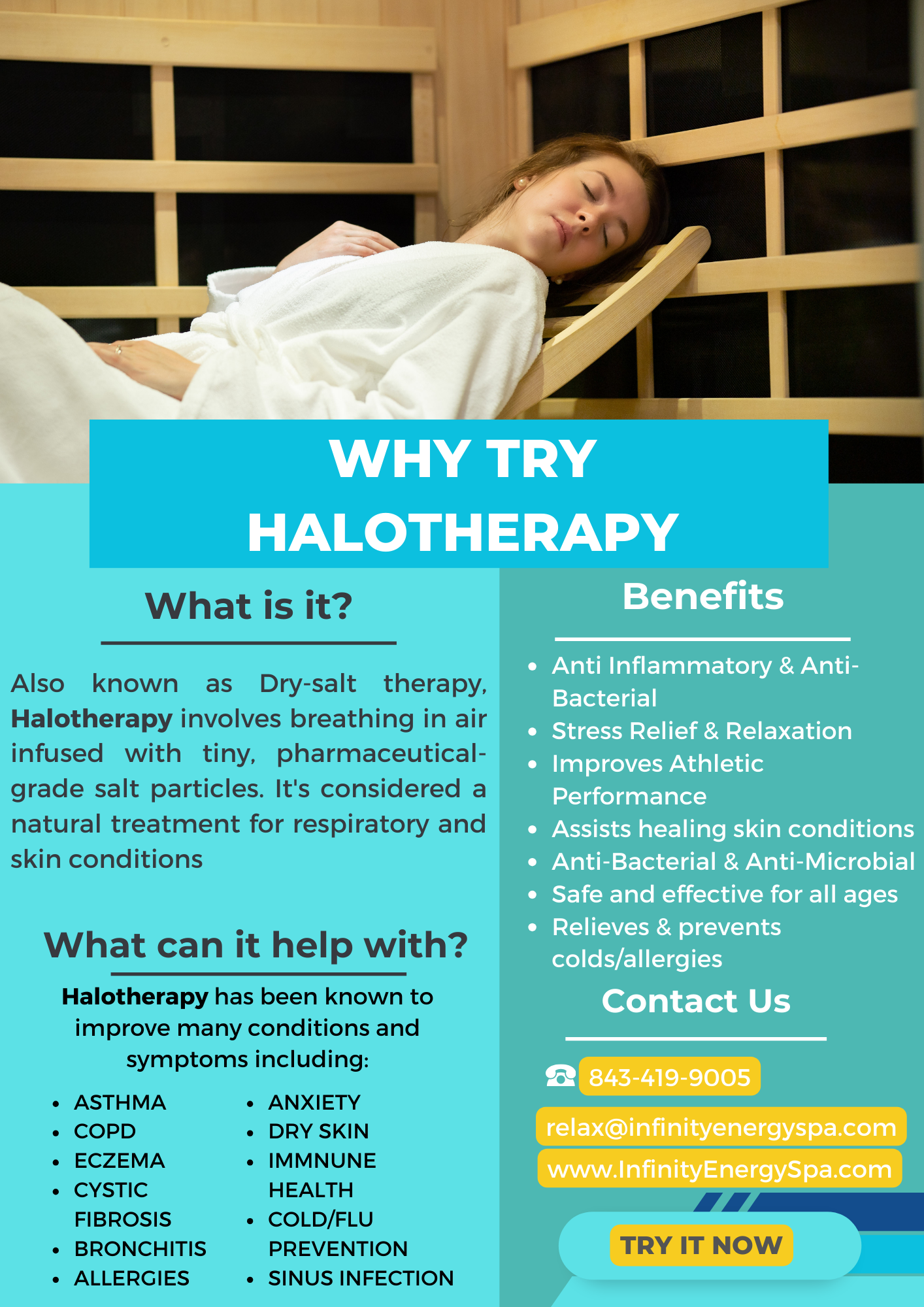 Halo IR Sauna Summerville, SC Infinity Energy Spa & Crystal Shop