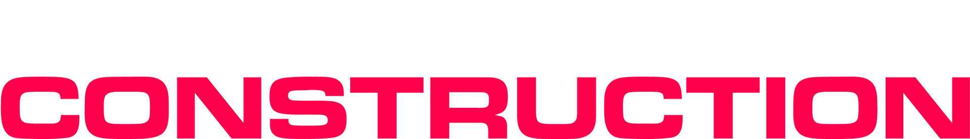 Red “CONSTRUCTION” text on a white background
