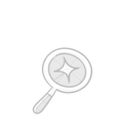 Gray magnifying glass with a star-like sparkle in the lens