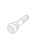 White flashlight icon on a plain background