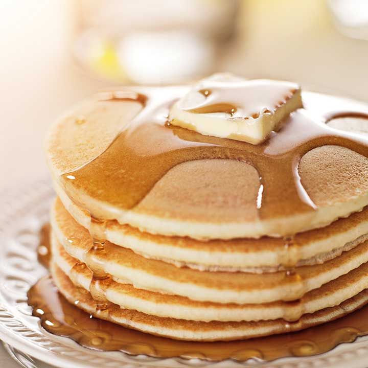 pancakes with syrup and butter