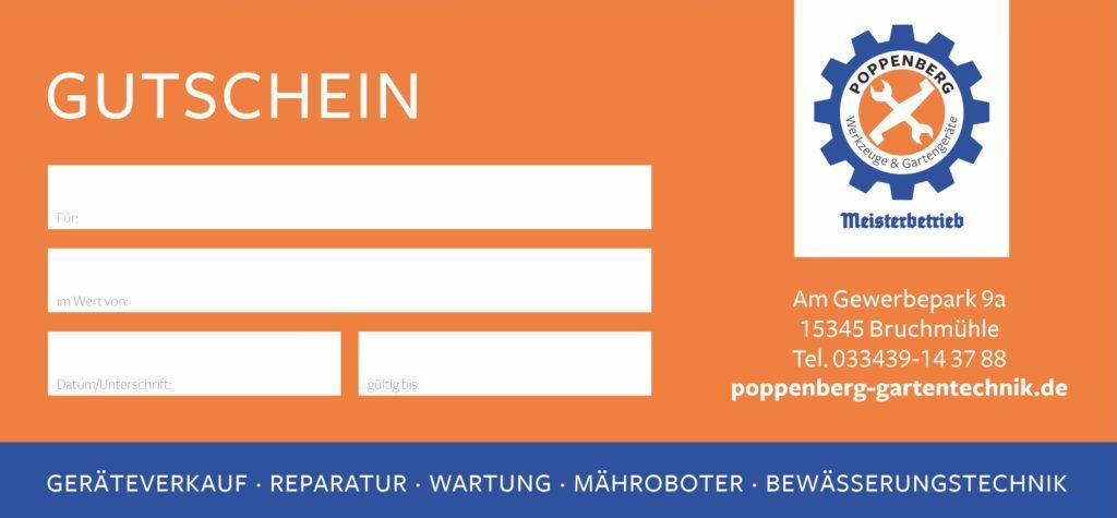 Geschenkgutscheine von Poppenberg Gartentechnik aus Altlandsberg