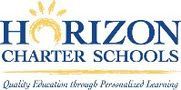 The logo for horizon charter schools quality education through personalized learning.