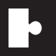 White puzzle-piece shape with a round protrusion on the right, on a dark background
