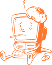 North Alabama Technical Services A cartoon drawing of a computer with a thermometer in its mouth