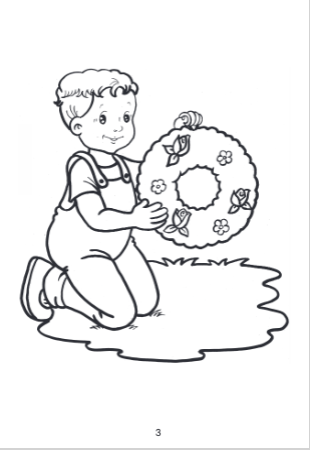 Omslag van een kinderboek met een meisje met bloemen en een jongen met een paraplu.