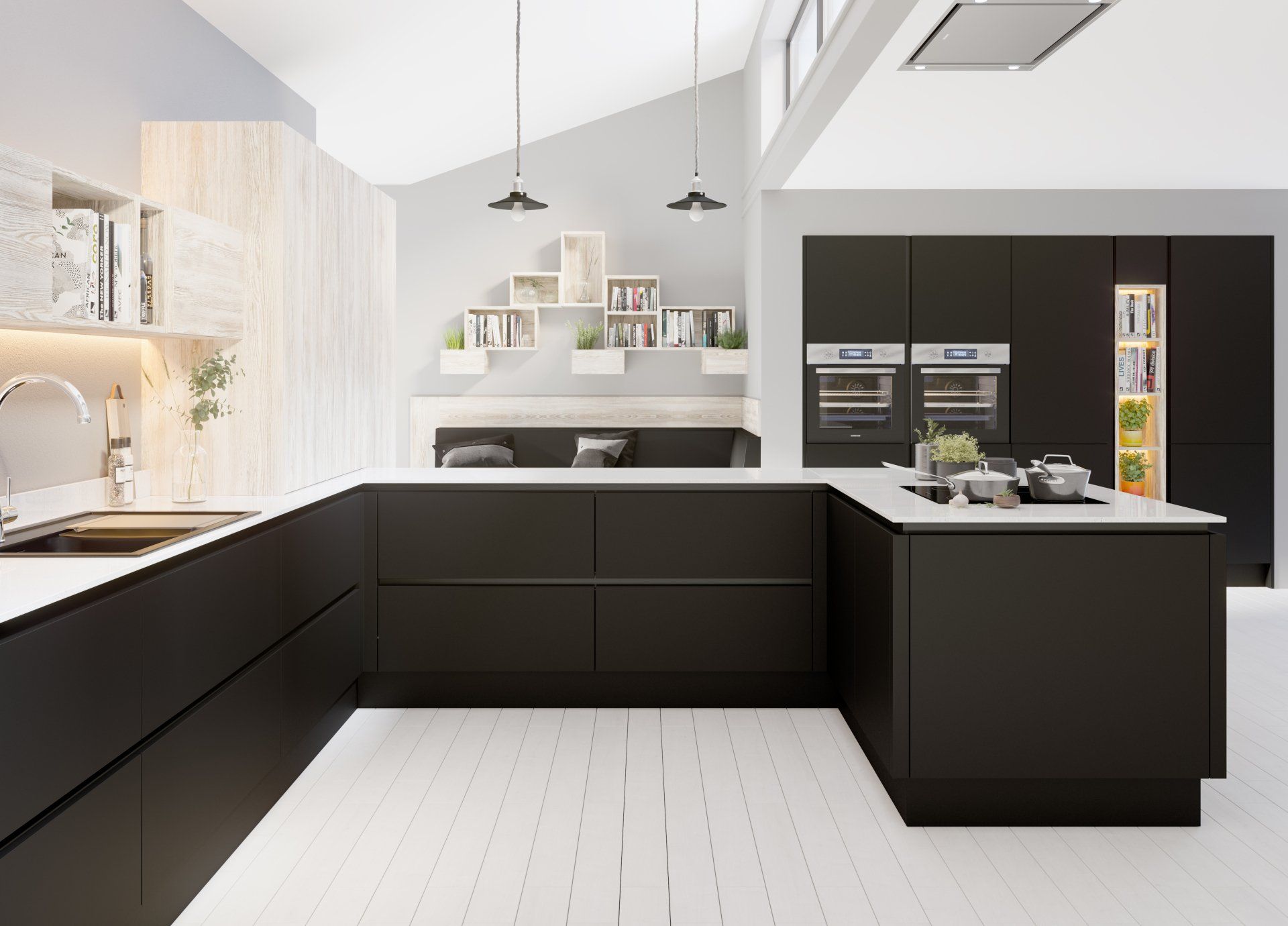 Flat Pack Kitchens - Antrocite Slab Kitchen