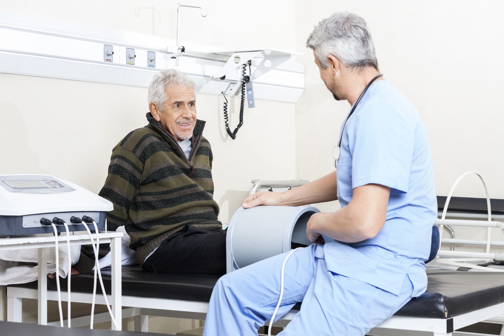 Man Undergoing Bemer Therapy