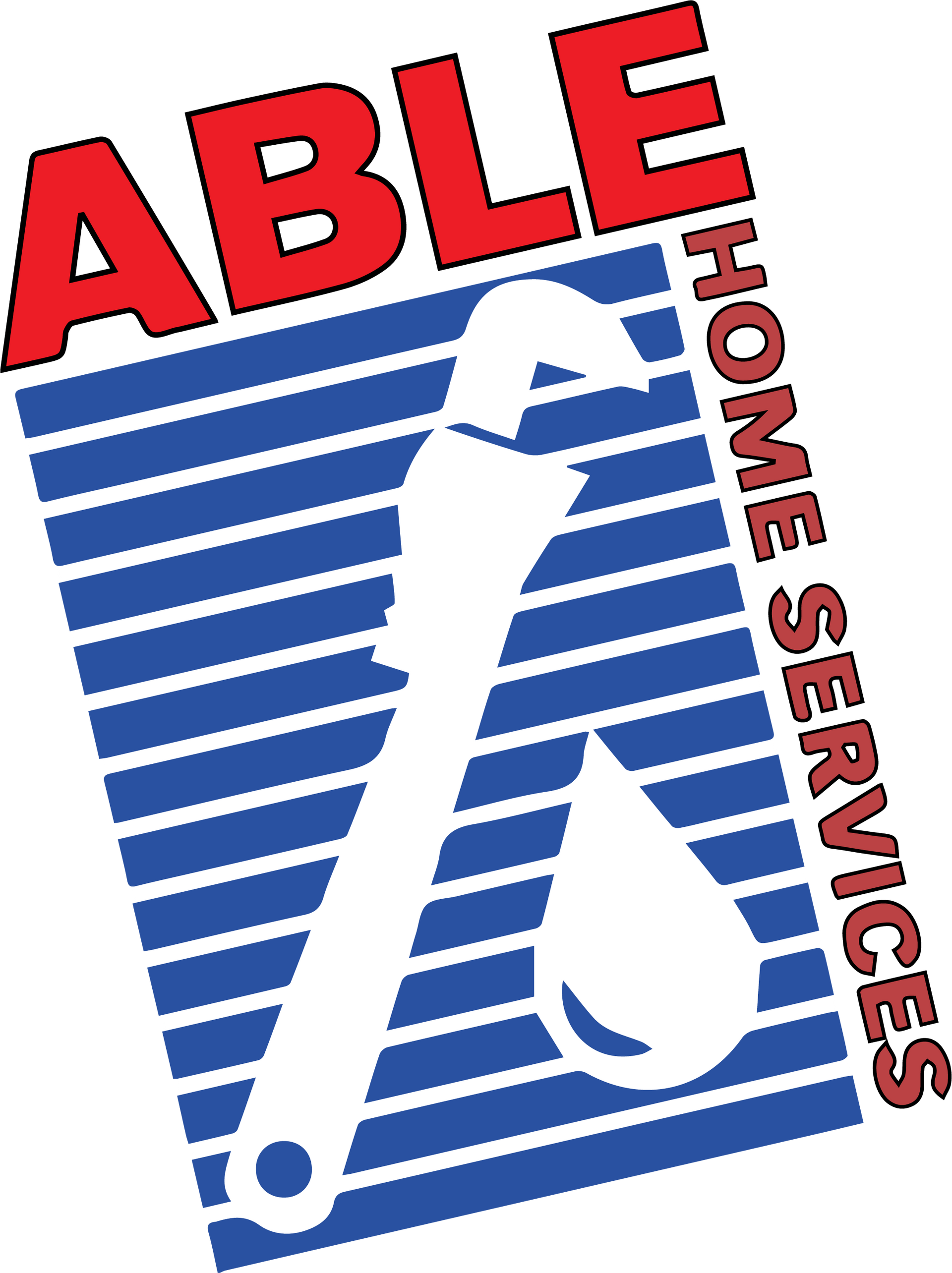 ABLE Home Services logo with blue striped house shape and white wrench and paintbrush