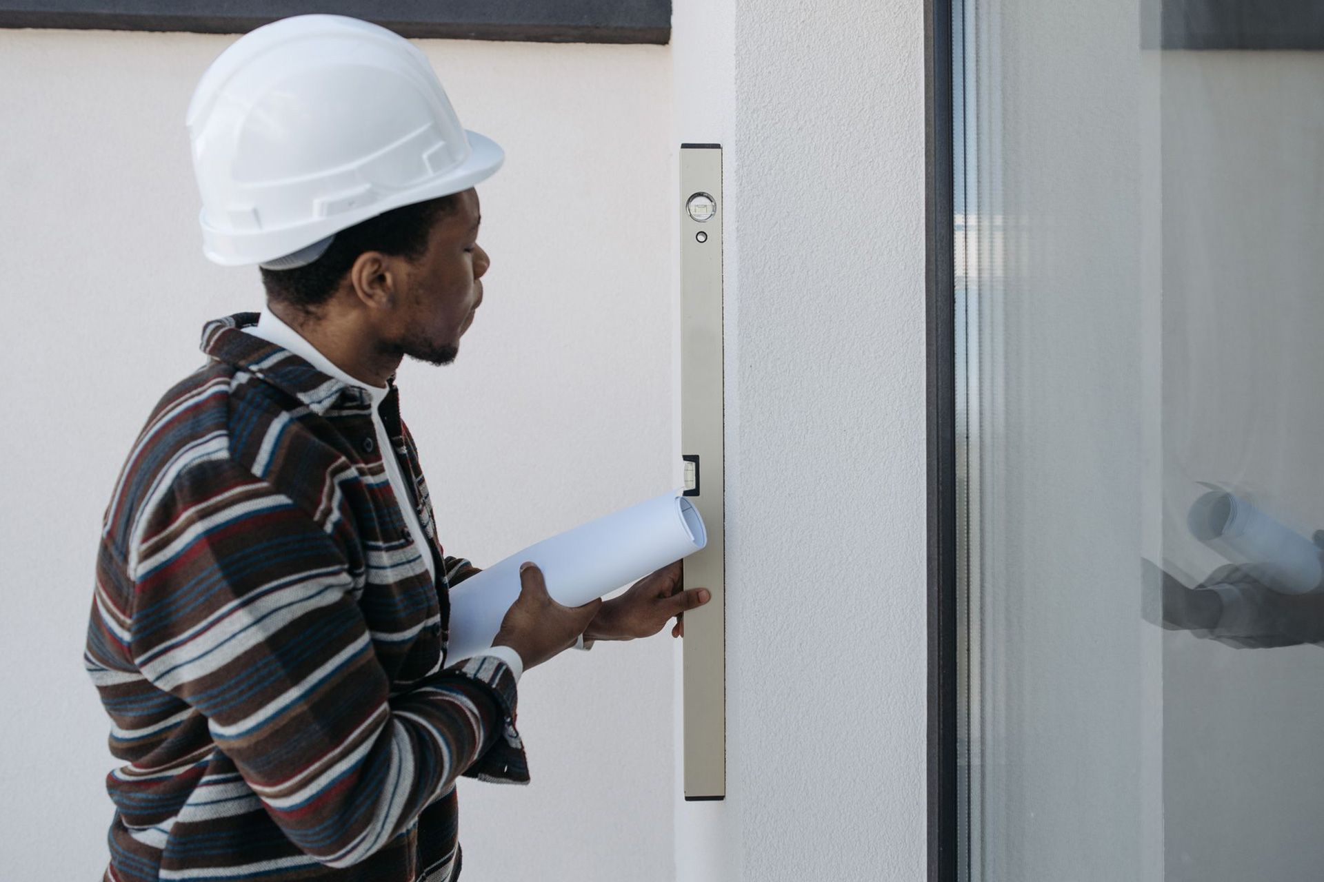 Inspector evaluating a commercial building before purchase