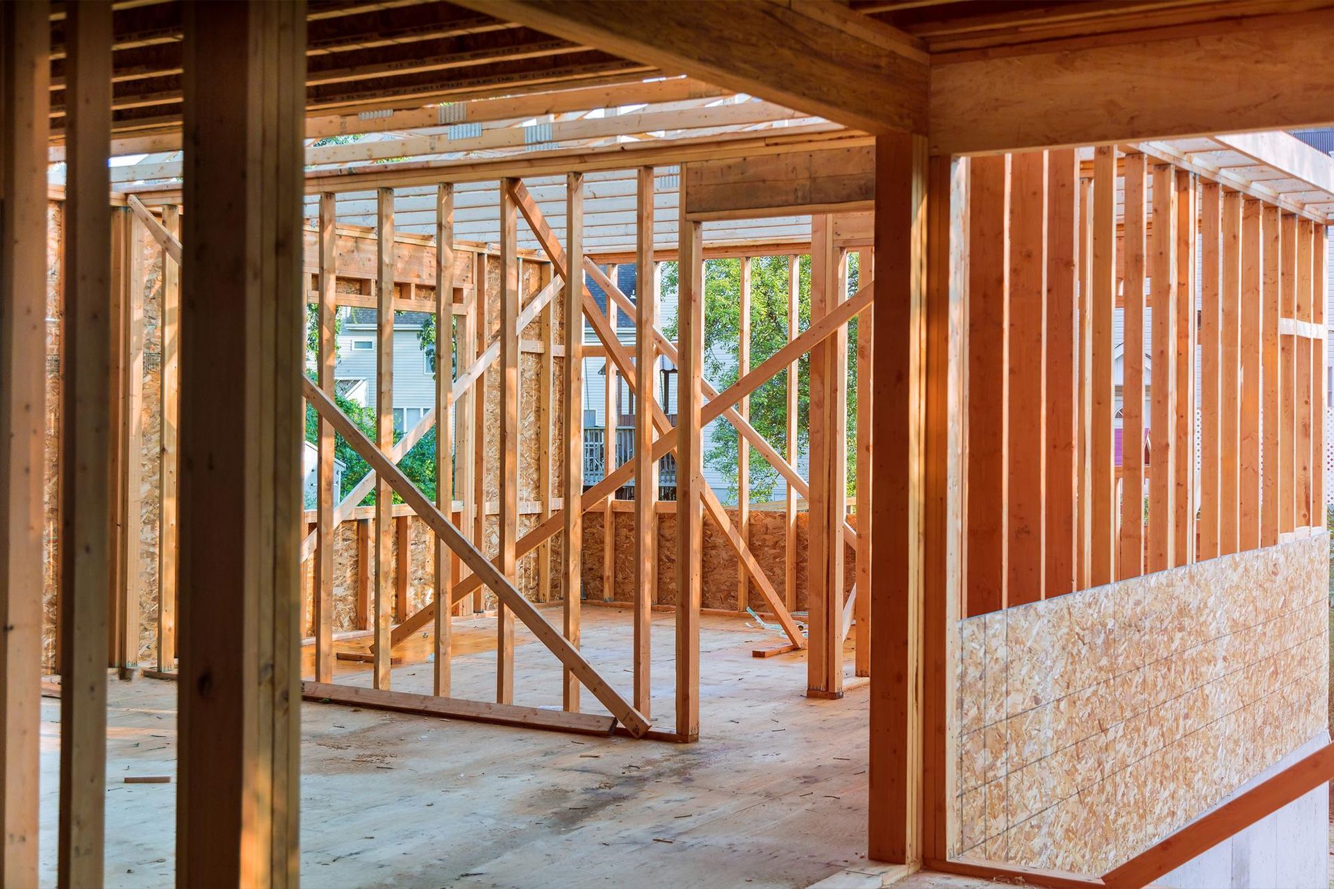 reviewing wood framing before drywall installation