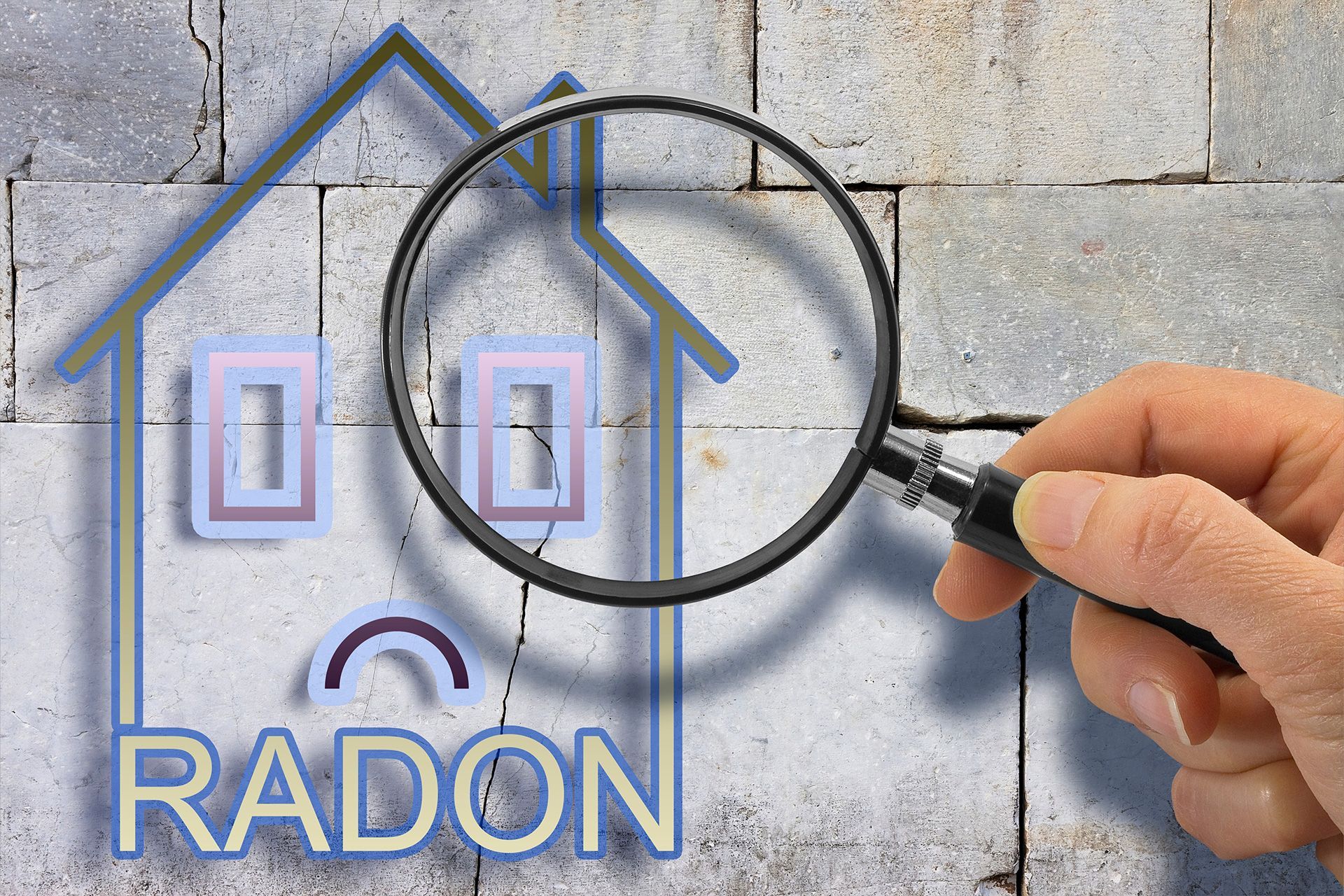 Radon testing device placed inside a home