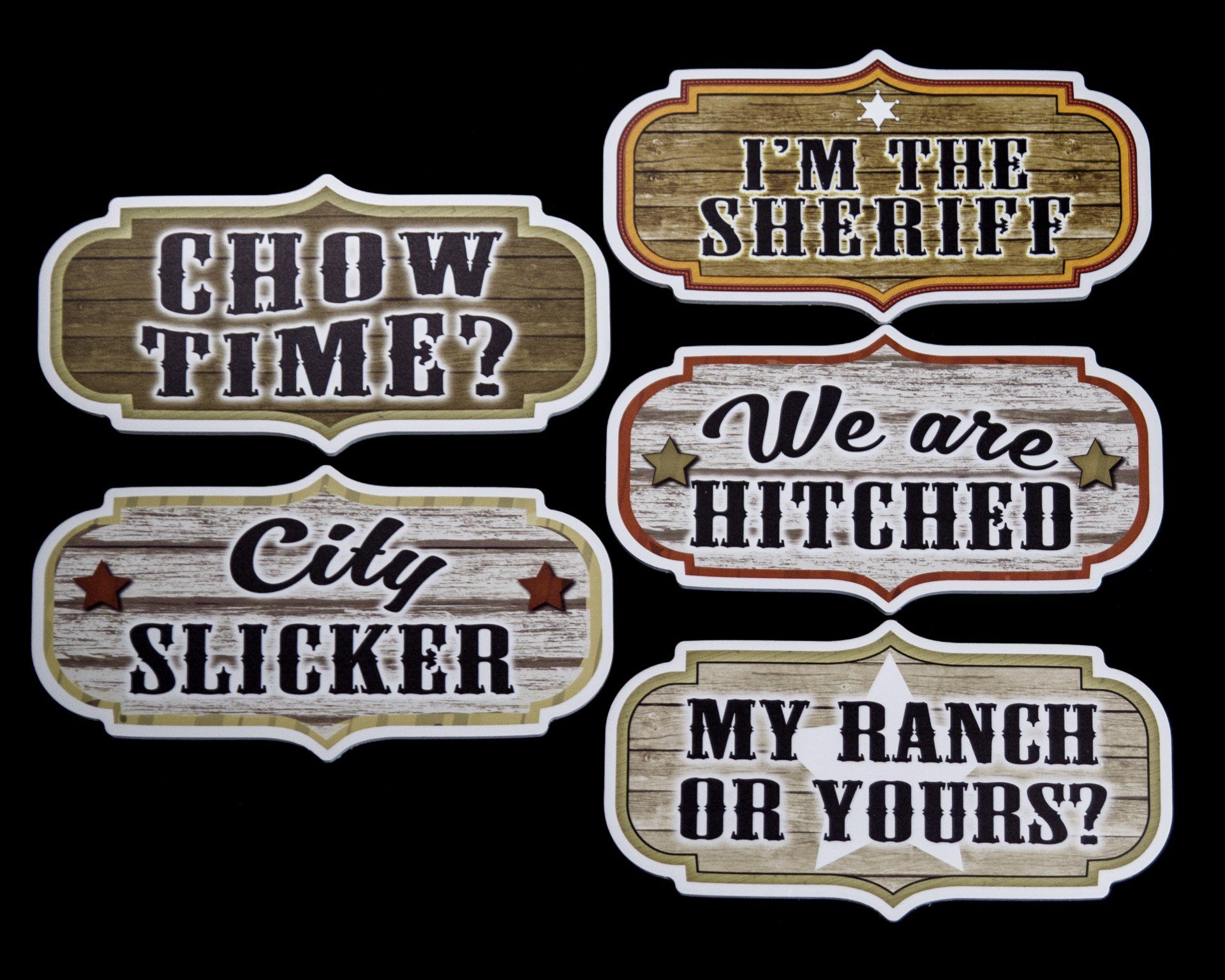 Photo booth props with western themes: 