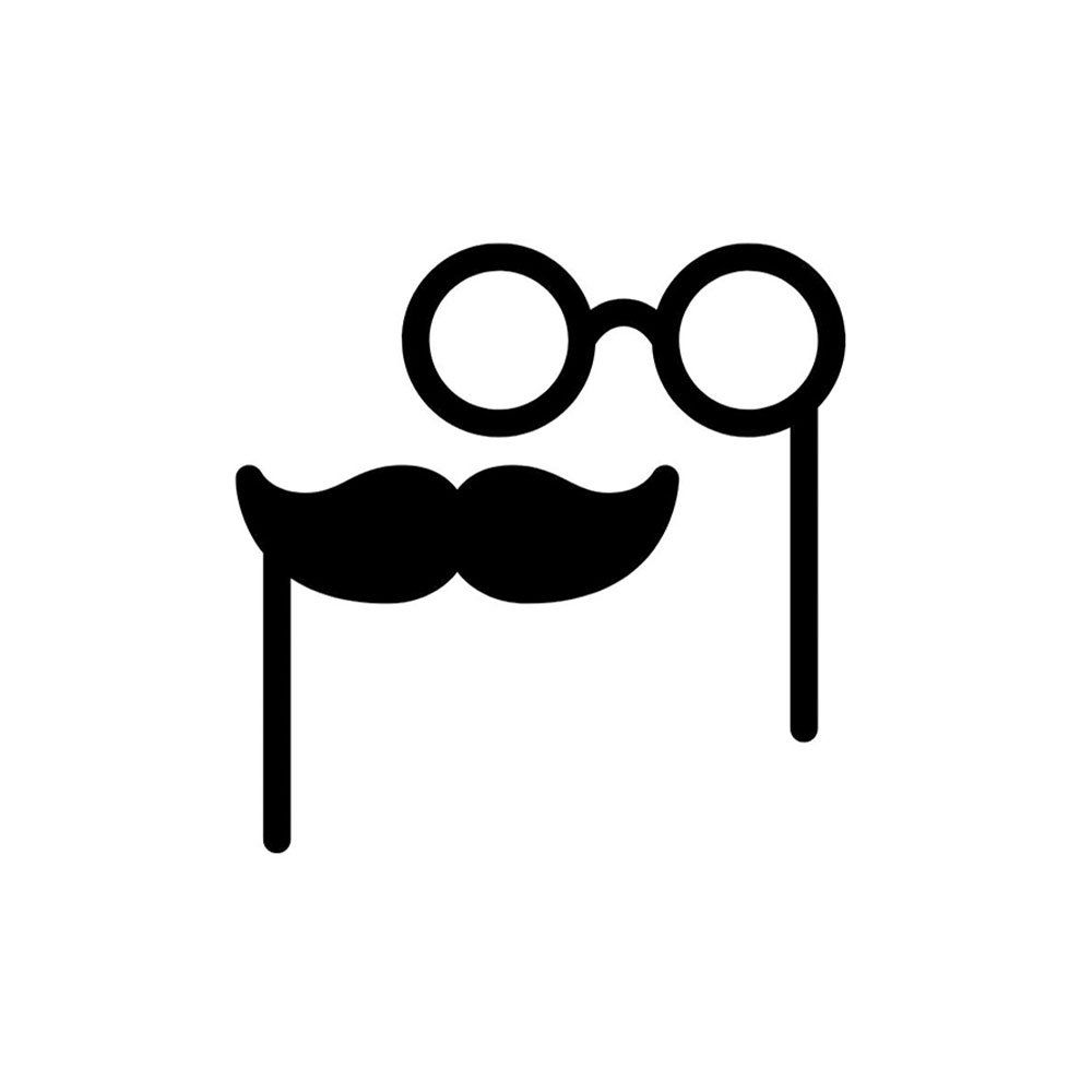 Mustache and glasses photo booth props.