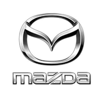 Mazda logo: Silver, stylized 
