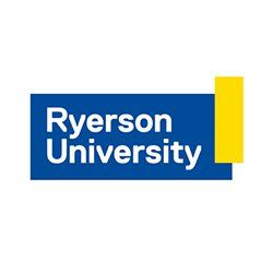 Ryerson University logo: white text on a blue rectangle with a yellow vertical bar to the right.