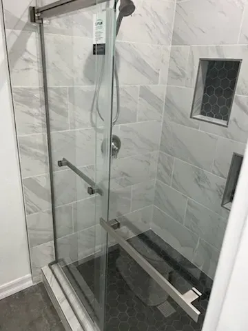 Clean and bright bathroom renovation by Kearney Restorations in Yucaipa