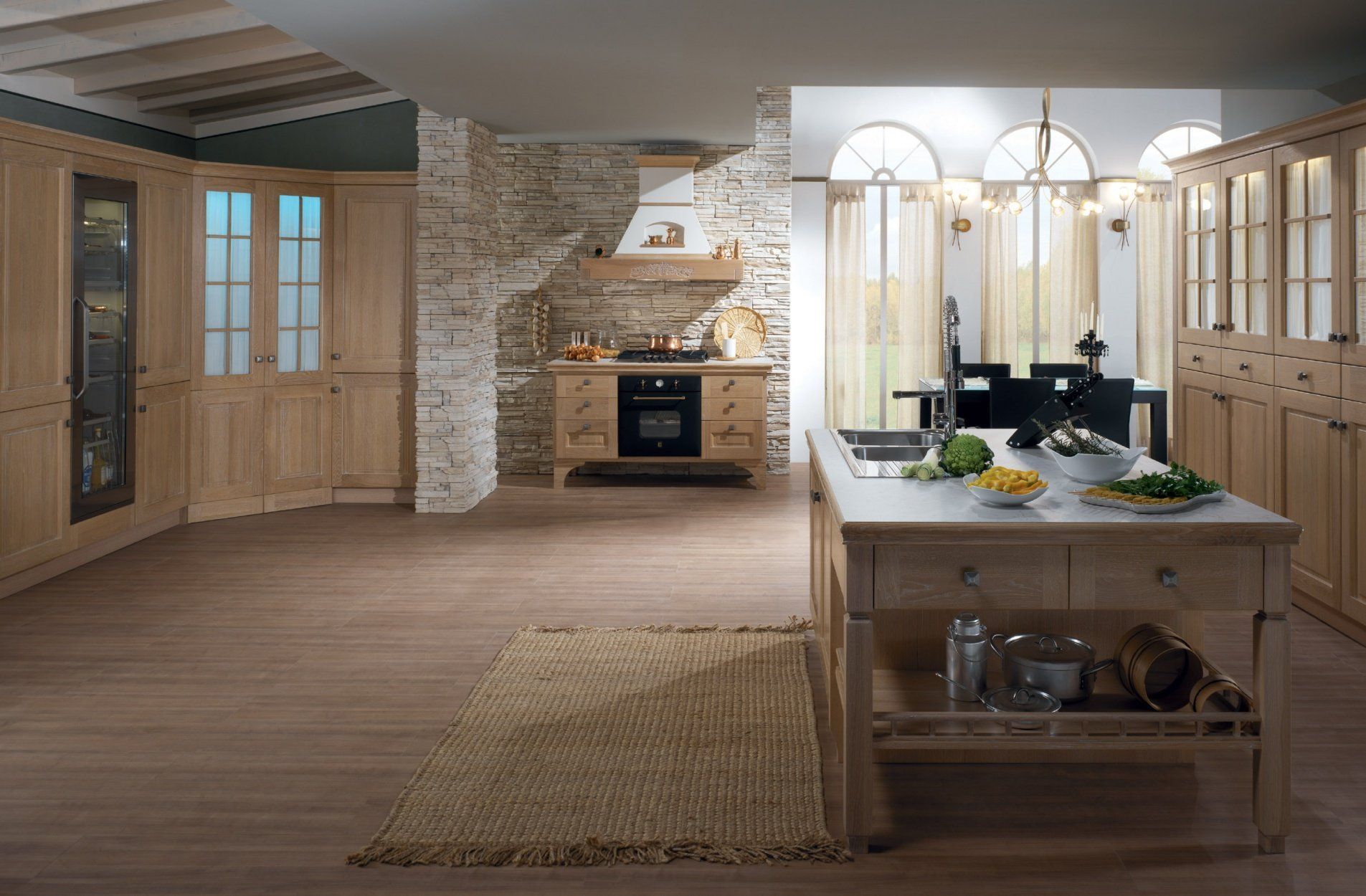 cucina con isola al centro