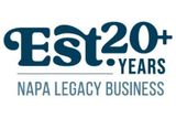 Est20+ Years Napa Legacy Business logo in teal and white