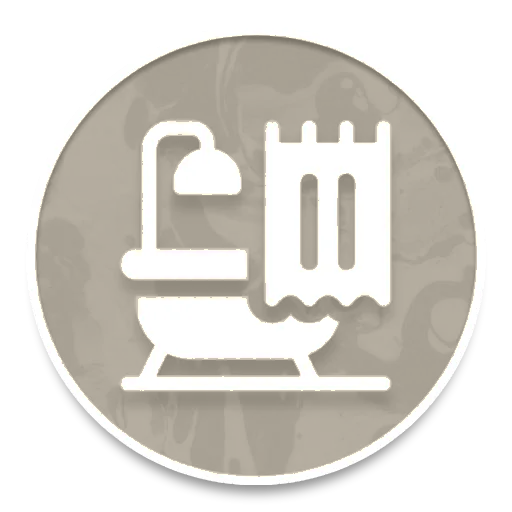 White microscope icon on orange circular background