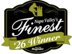 Napa Valley’s Finest ’26 Winner badge in black, gold, and white, with The Napa Valley Register logo