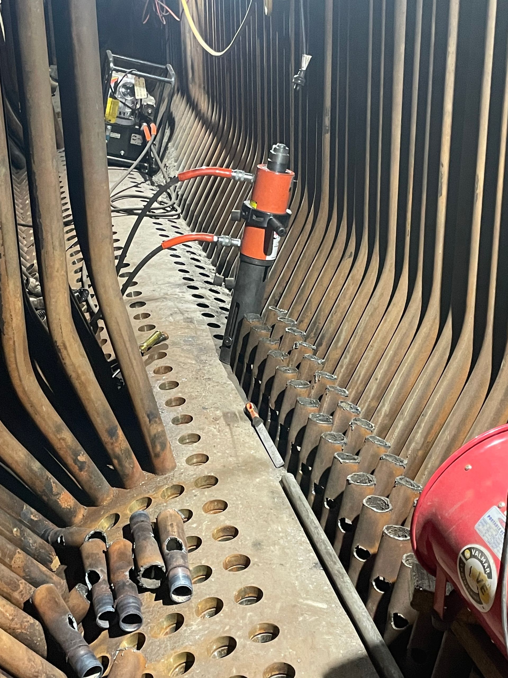 a large metal structure with a lot of holes in it