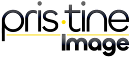Pristine Image logo in black and yellow text